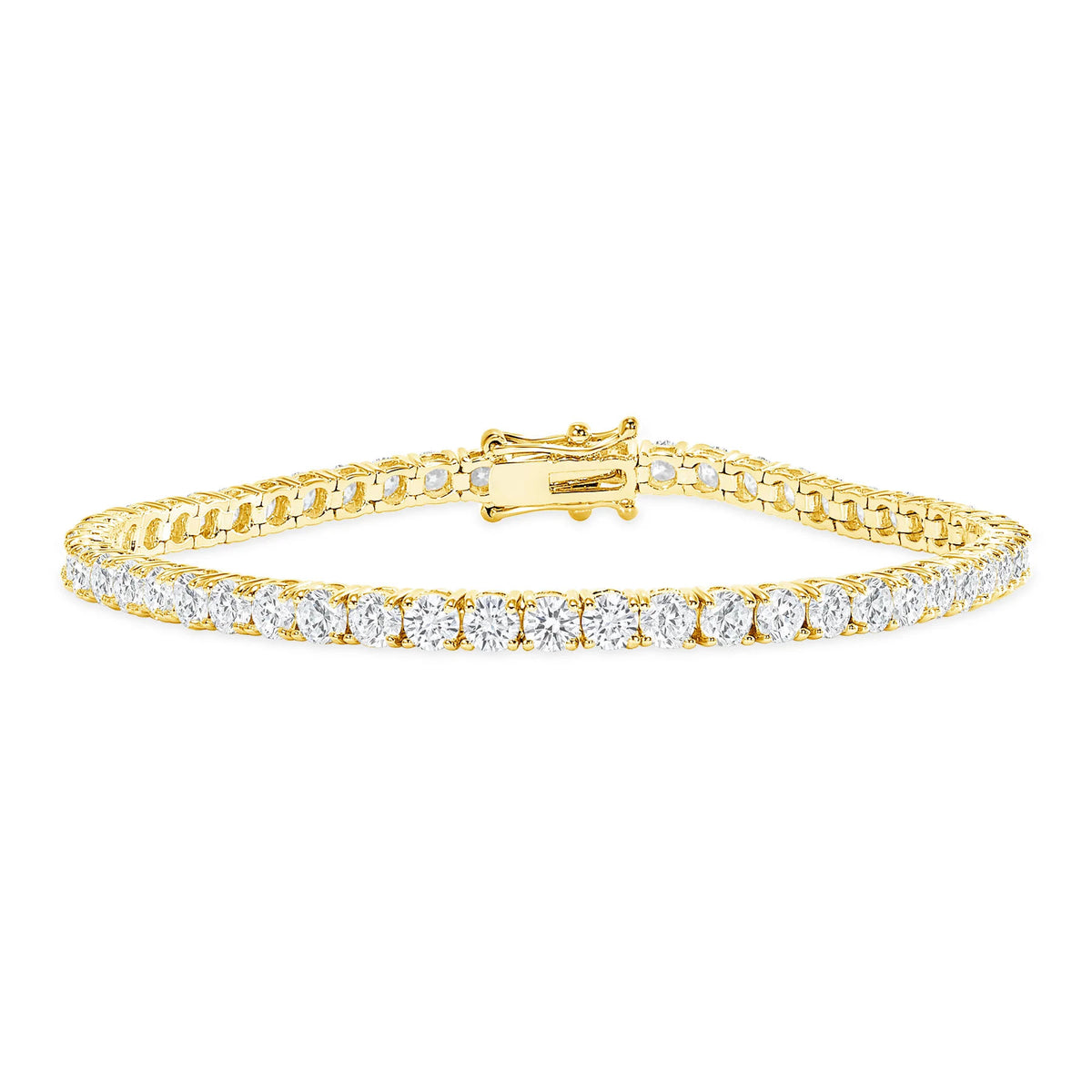 Radiant Round Cut Diamond Tennis Bracelet in 14K Gold