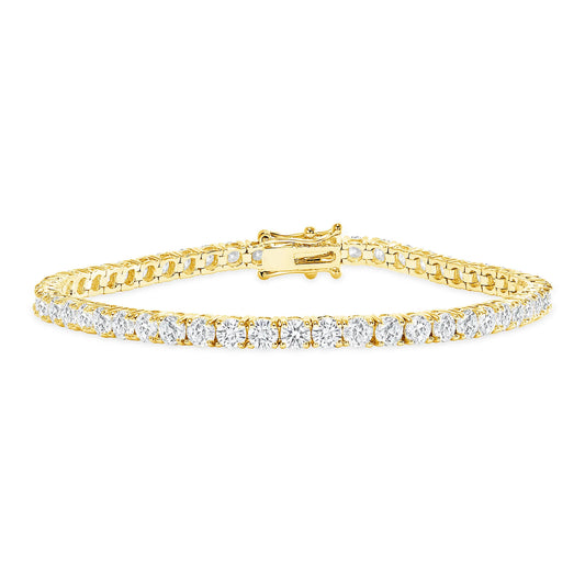 Radiant Round Cut Diamond Tennis Bracelet in 14K Gold