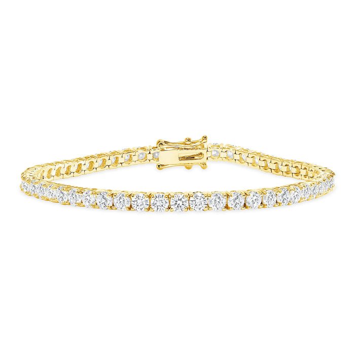 Radiant Round Cut Diamond Tennis Bracelet in 14K Gold