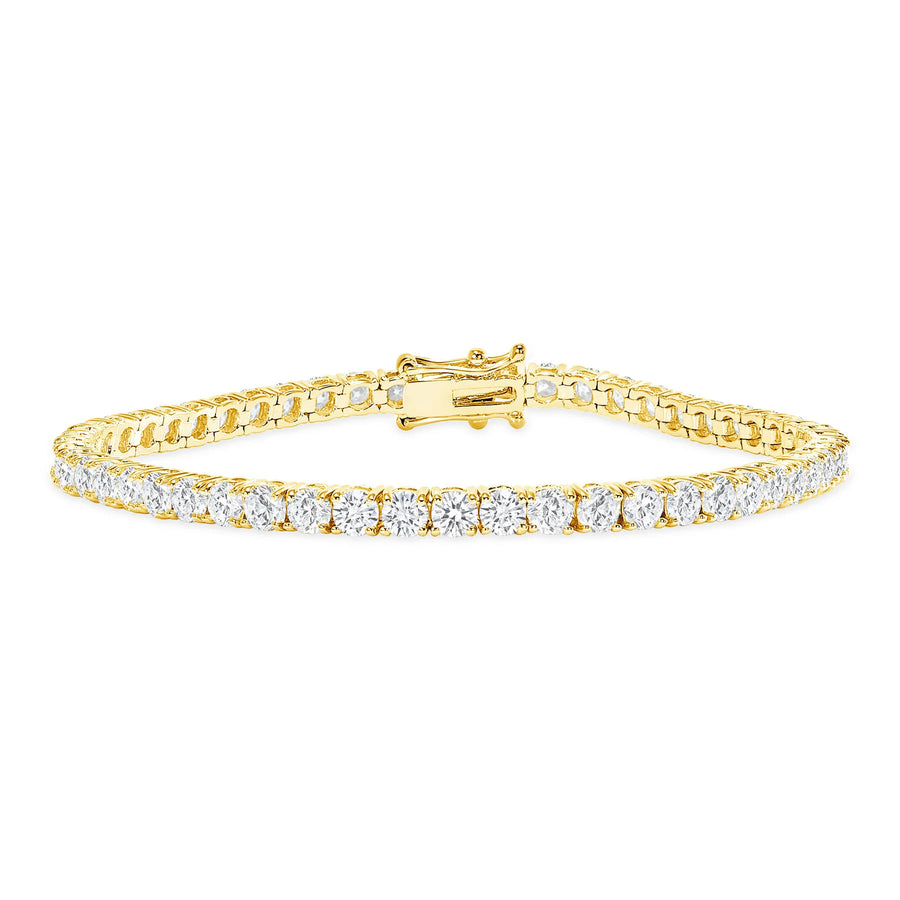 Radiant Round Cut Diamond Tennis Bracelet in 14K Gold