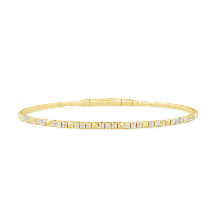 Diamond Pyramid Link Bracelet in 14K Gold