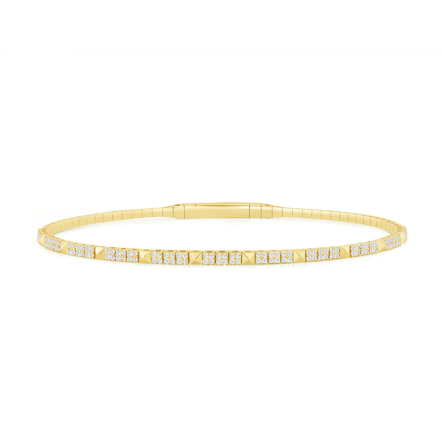 Diamond Pyramid Link Bracelet in 14K Gold