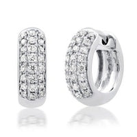 Bold Pave Diamond Mini Hoop Earrings in 14K Yellow Gold
