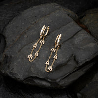 Double Strand Mama Drop Earrings in 14K Yellow Gold