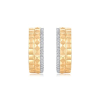 Classic Diamond Halo Circle Earrings in 14K Yellow Gold