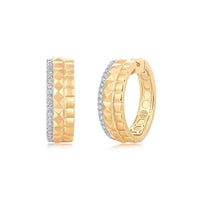 Classic Diamond Halo Circle Earrings in 14K Yellow Gold