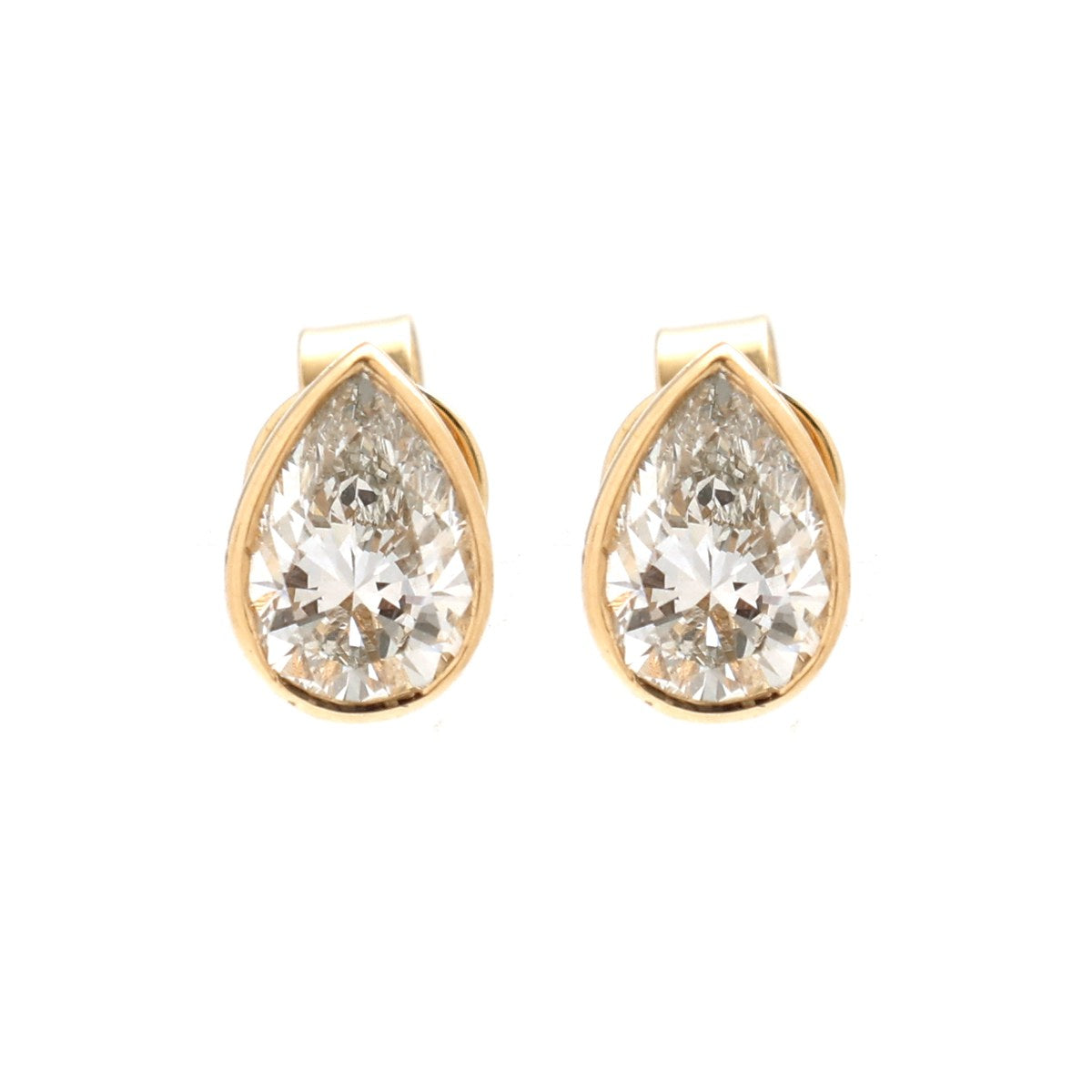 Lab Diamond 14K (18K Custom) Solitaire Earrings Yellow Gold