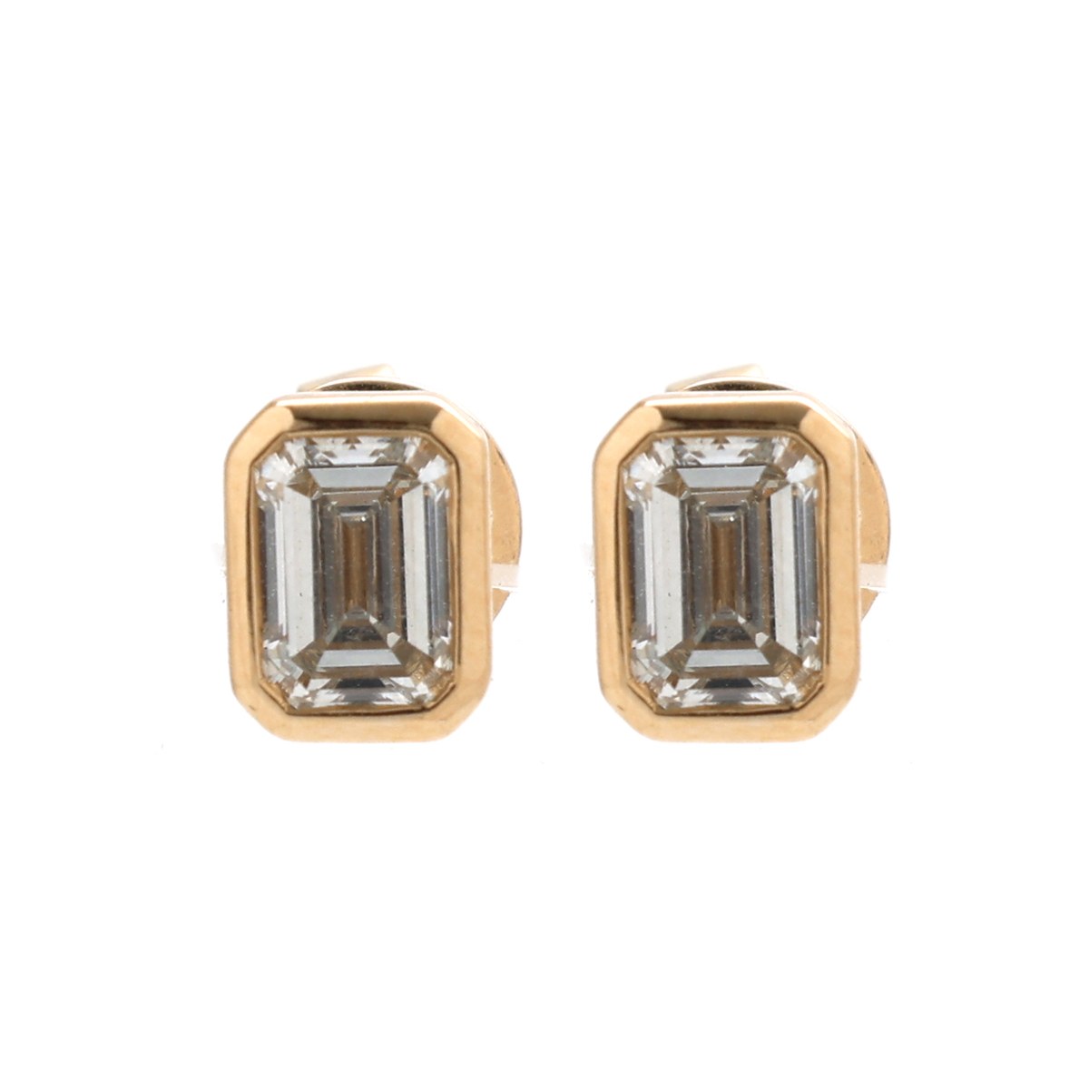 Lab Diamond 14K (18k Custom) Yellow Gold Stud Earrings