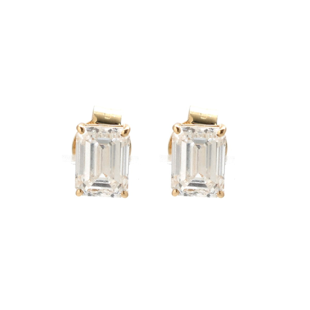 Lab Diamond 14K (18K Custom) Stud Earrings Yellow Gold
