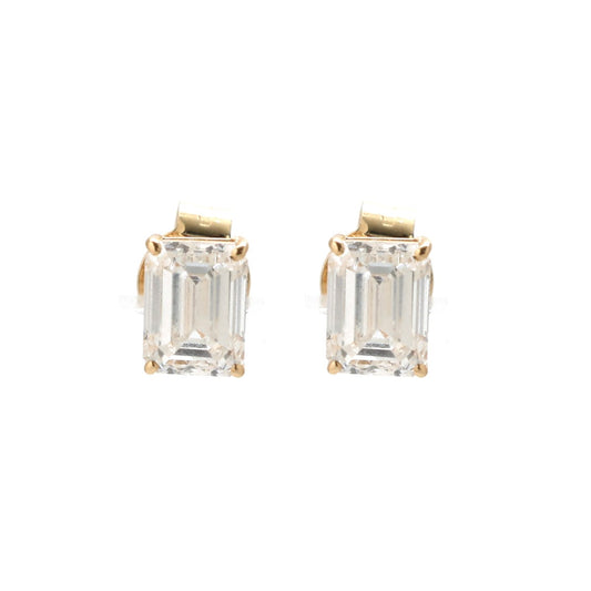 Lab Diamond 14K (18K Custom) Stud Earrings Yellow Gold