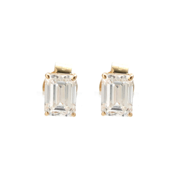 Lab Diamond 14K (18K Custom) Stud Earrings Yellow Gold