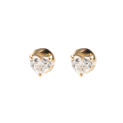 Lab Diamond14K (18K Custom) Classic Solitaire Yellow Gold Stud Earrings
