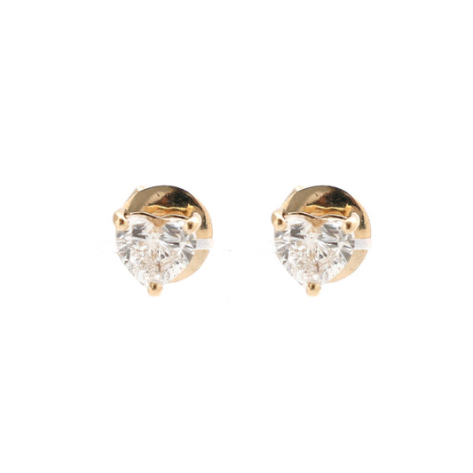 Lab Diamond14K (18K Custom) Classic Solitaire Yellow Gold Stud Earrings