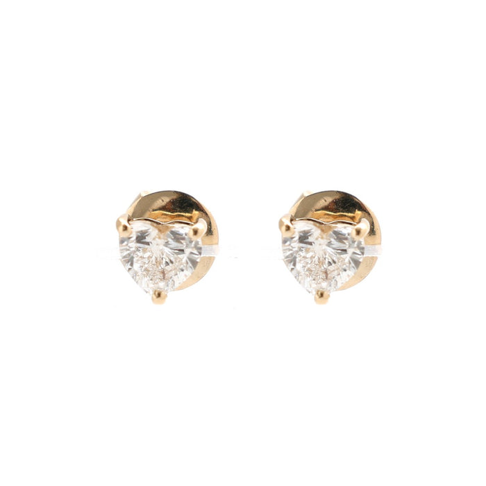 Lab Diamond14K (18K Custom) Classic Solitaire Yellow Gold Stud Earrings
