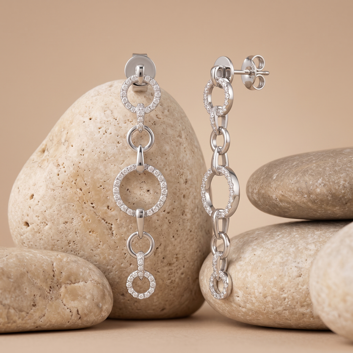 Radiant Whispers 14K (or 18k upon request) Yellow Gold Diamond Drop Earrings