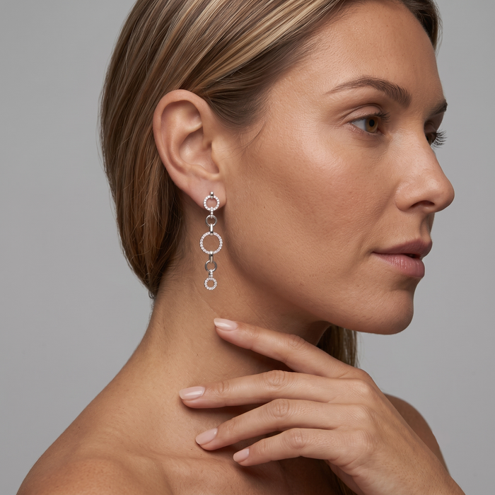 Radiant Whispers 14K (or 18k upon request) Yellow Gold Diamond Drop Earrings