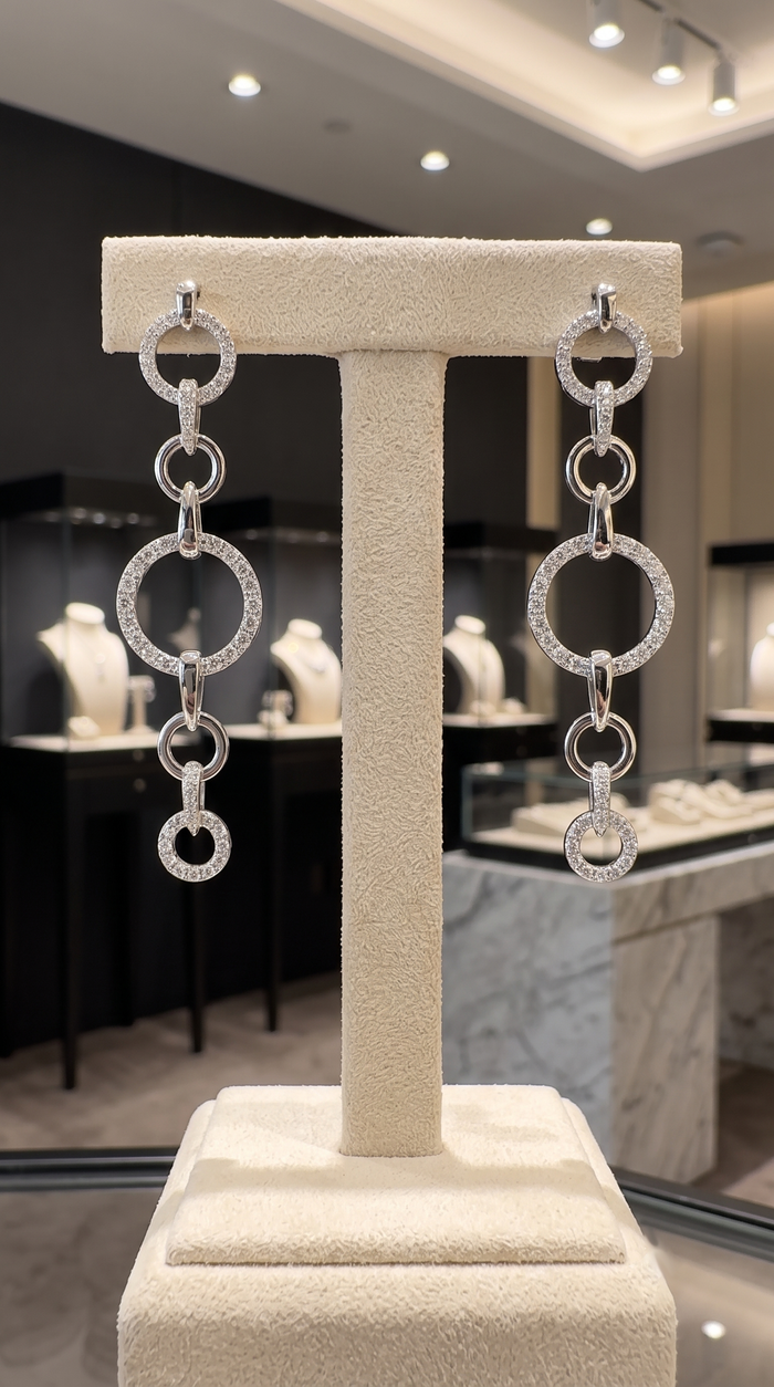 Radiant Whispers 14K (or 18k upon request) Yellow Gold Diamond Drop Earrings
