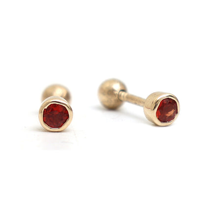 Orange Sapphire 14K (18k Custom) Yellow Gold Stud Earrings