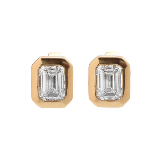 Lab 14K (18k Custom)  Diamond Stud Earrings in 14K Yellow Gold