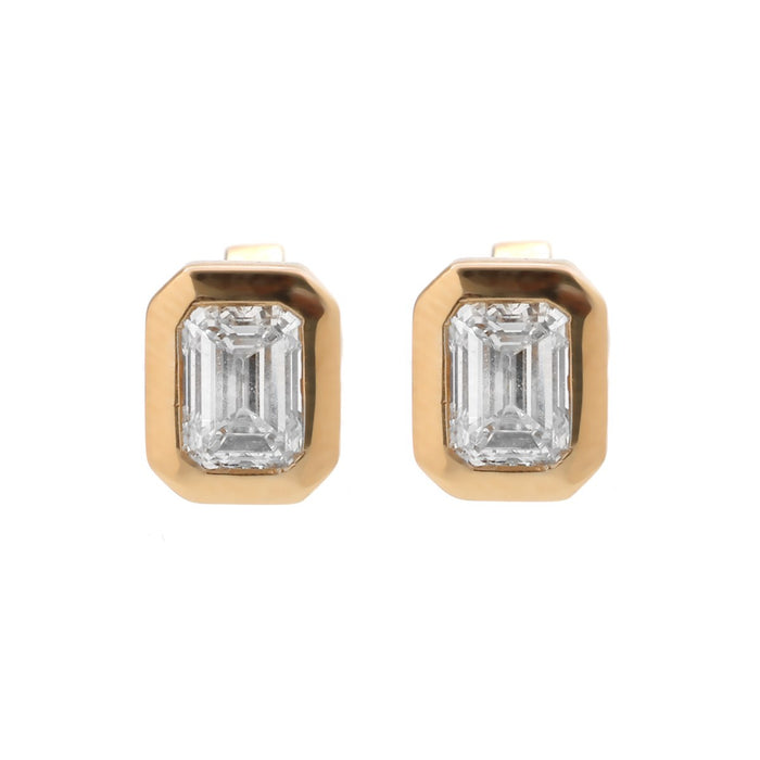 Lab 14K (18k Custom)  Diamond Stud Earrings in 14K Yellow Gold