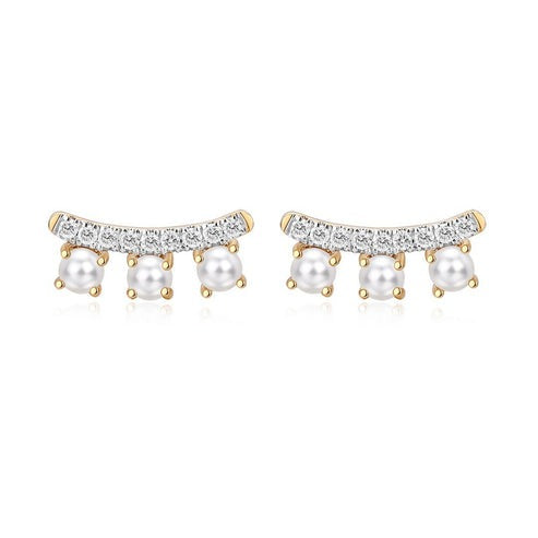 Pear Diamond Stud Earrings in 14K Yellow Gold