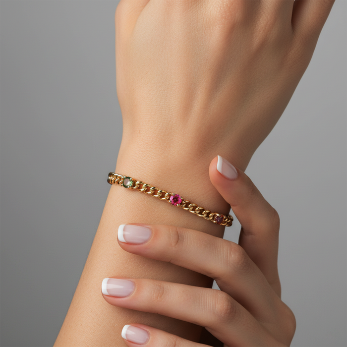 Ethereal Link 14K (or 18k upon request) Yellow Gold Diamond Bracelet