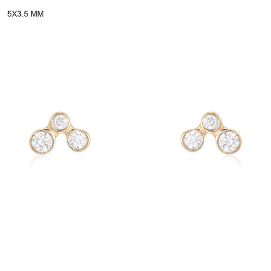 Noble Glamour Diamond Stud Earrings in 14K Yellow Gold