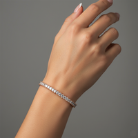 Round Cut Push Back Diamond Stud Bracelet in 18K Gold