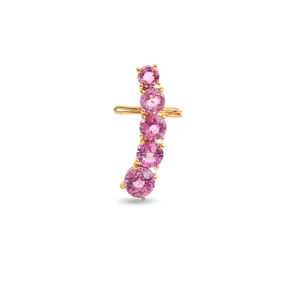 Pink Sapphire 18K Yellow Gold Drop Earrings