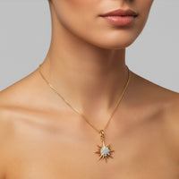 Diamond Spike Pendant Necklace in 14K Yellow Gold