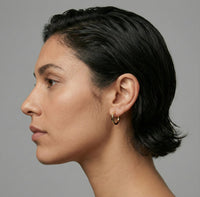 Sleek Petite Diamond Hoop Earrings in 14K Yellow Gold
