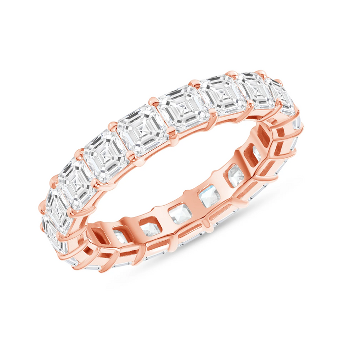 Asscher Cut Eternity Band Ring in 14K Gold