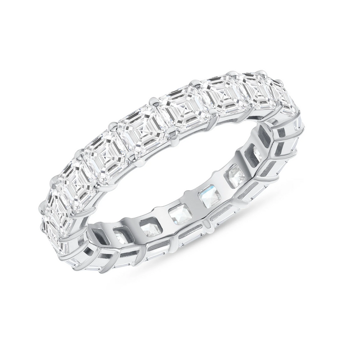 Asscher Cut Eternity Band Ring in 14K Gold