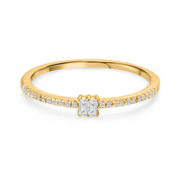 Twin Baguette Diamond Ring in 14K Yellow Gold