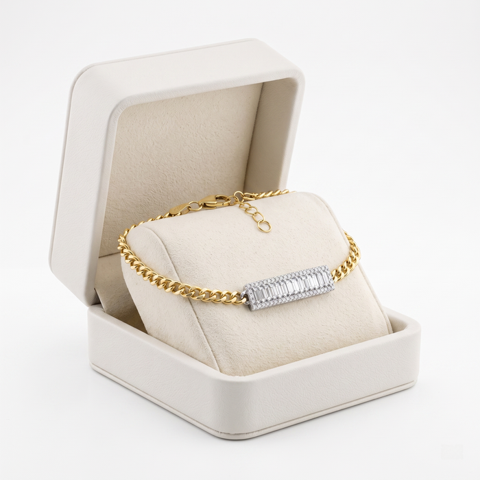 Royal Golden Diamond Link Bracelet in 14K Yellow Gold