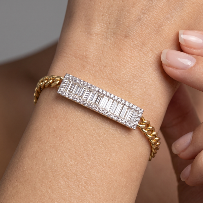 Royal Golden Diamond Link Bracelet in 14K Yellow Gold