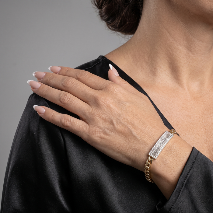 Royal Golden Diamond Link Bracelet in 14K Yellow Gold