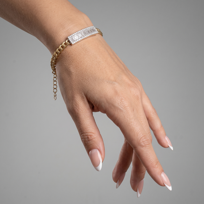 Royal Golden Diamond Link Bracelet in 14K Yellow Gold