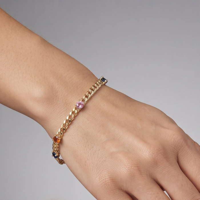 Ethereal Link 14K (or 18k upon request) Yellow Gold Diamond Bracelet