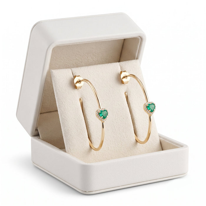 Frostlight Hoops Gemstone Diamond Earrings in 14K Yellow Gold