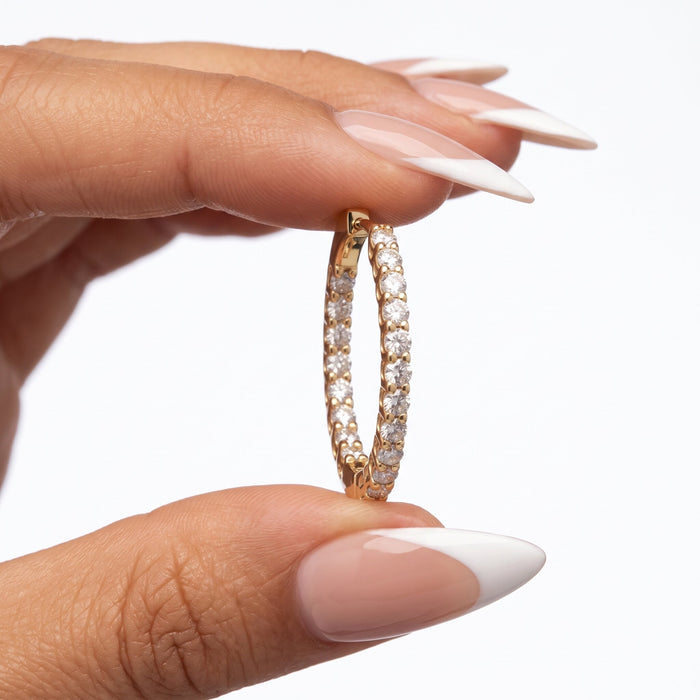 Diamond Radiance Hoop Earrings in 14K Yellow Gold