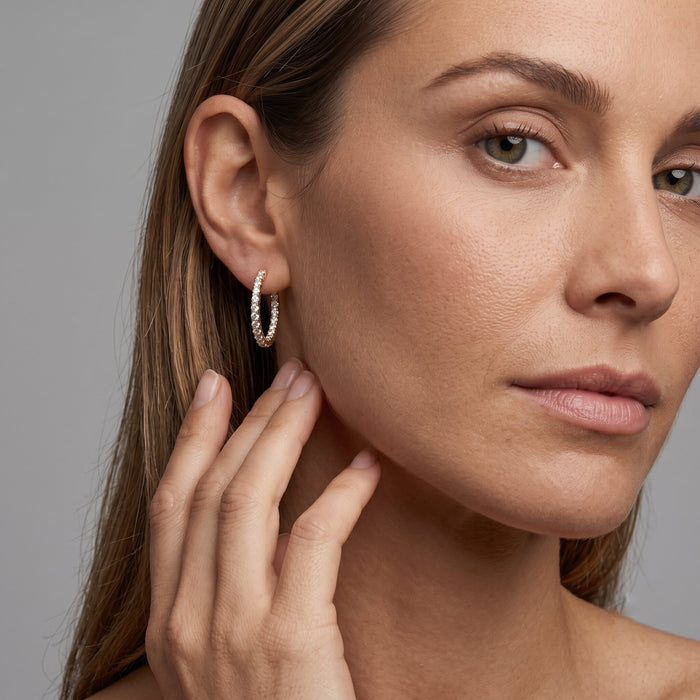 Diamond Radiance Hoop Earrings in 14K Yellow Gold