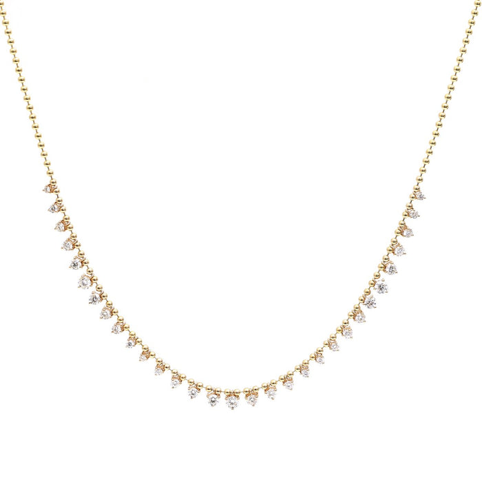 Elegant Diamond Fringe 14K (18K Custom) Yellow Gold Necklace
