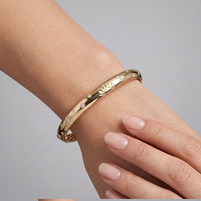Golden Meadow Bangle Bracelet in 14K Yellow Gold