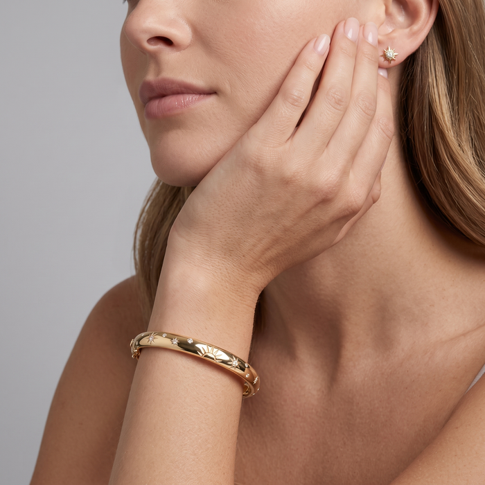 Golden Meadow Bangle Bracelet in 14K Yellow Gold