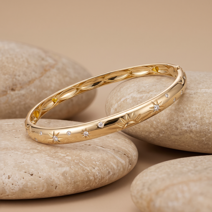 Golden Meadow Bangle Bracelet in 14K Yellow Gold