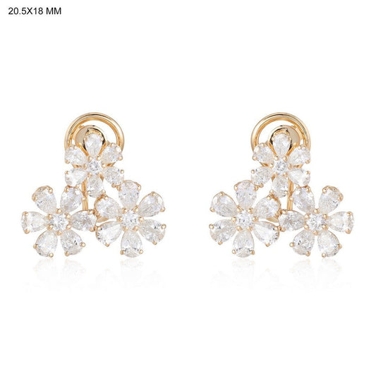 Fancy Opulence Diamond Stud Earrings in 14K Yellow Gold