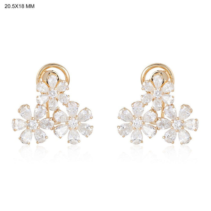 Fancy Opulence Diamond Stud Earrings in 14K Yellow Gold