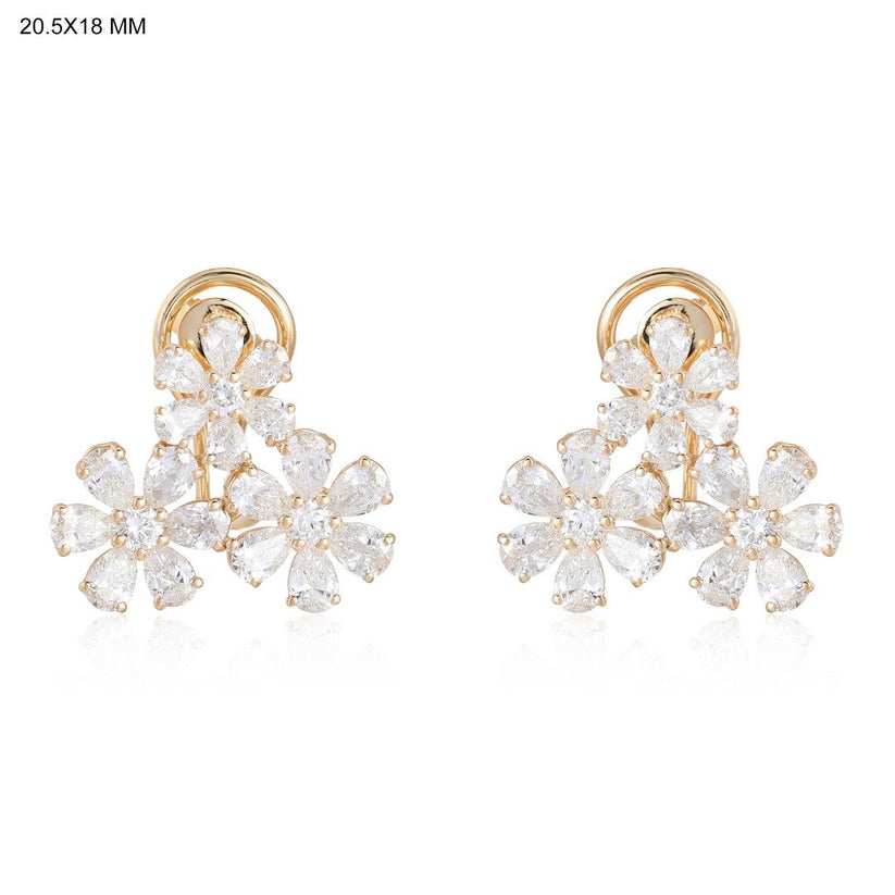 Fancy Opulence Diamond Stud Earrings in 14K Yellow Gold