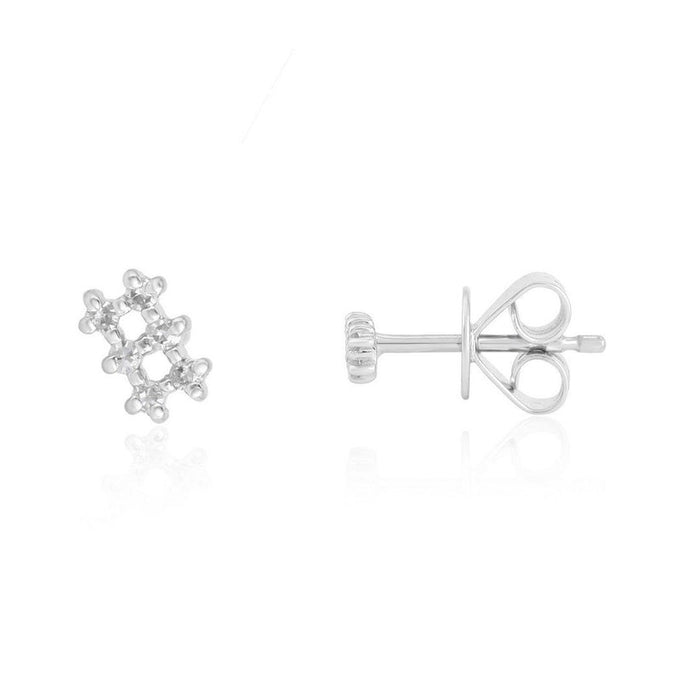 Modern Style Diamond Stud Earrings in 14K Yellow Gold